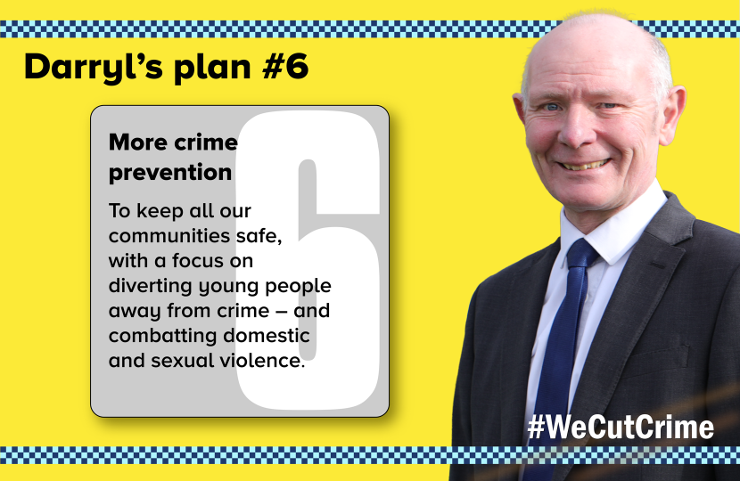 More crime prevention.  By working together with victim support services, focusing on early intervention and rehabilitating offenders and tackling the root causes of crime.