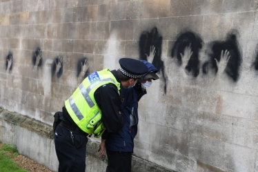 Extinction Rebellion (XR) oily hands protest - Cambridge - 28-8-20 - Cambridge News photo 